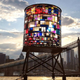 Image for article titled Stained-Plexiglas Watertower Illuminates the Brooklyn Skyline in Dazzling Color